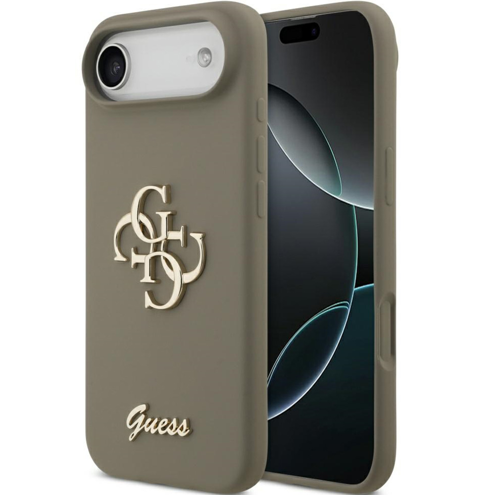 Etui Guess Hardcase Silicone Big 4G Script do iPhone Air, brązowe